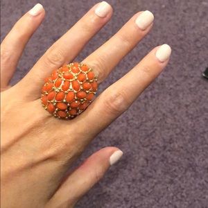 Stretchy Coral Stone Ring